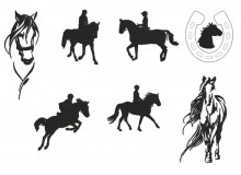 Stickserie - Pferde Silhouette 2